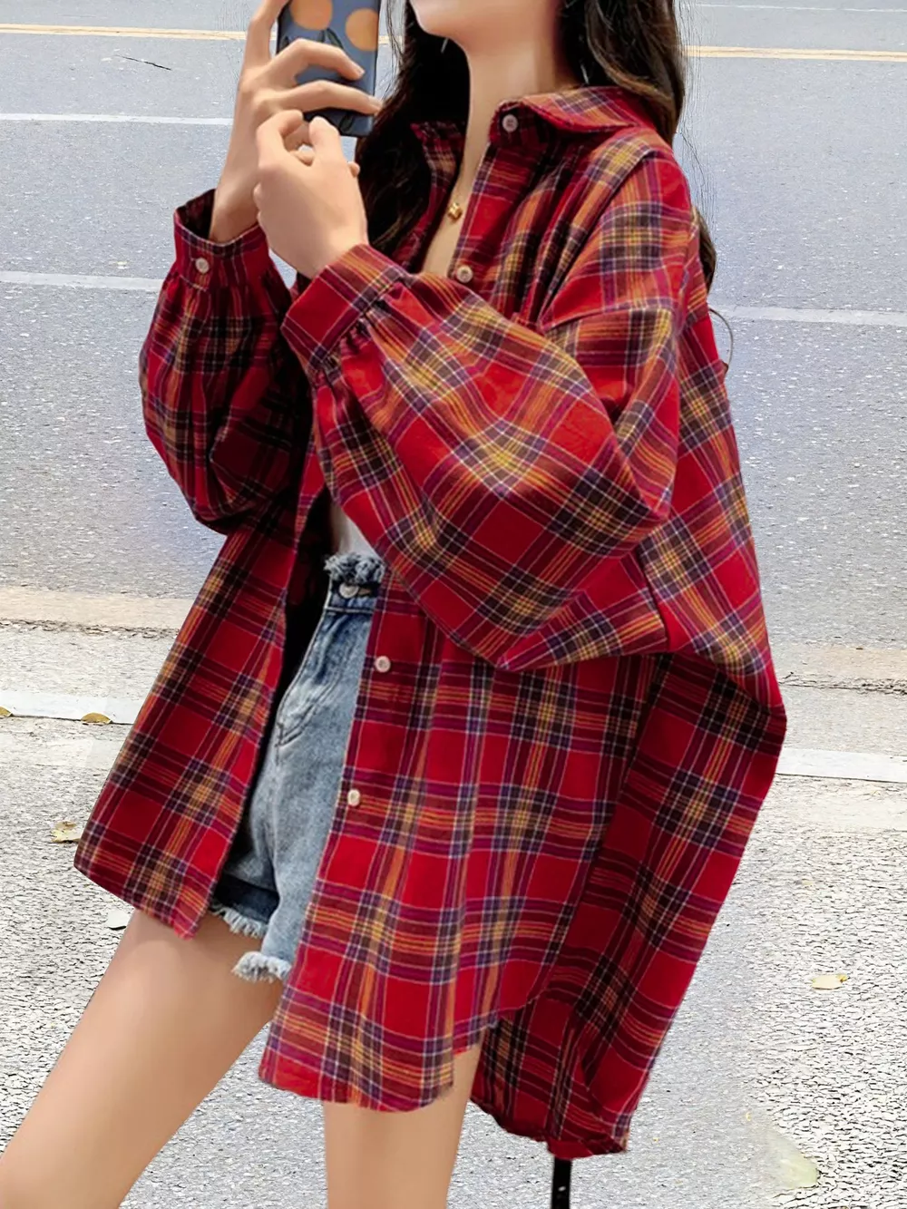 Plaid Button Up Long Sleeve Shirt, image 6