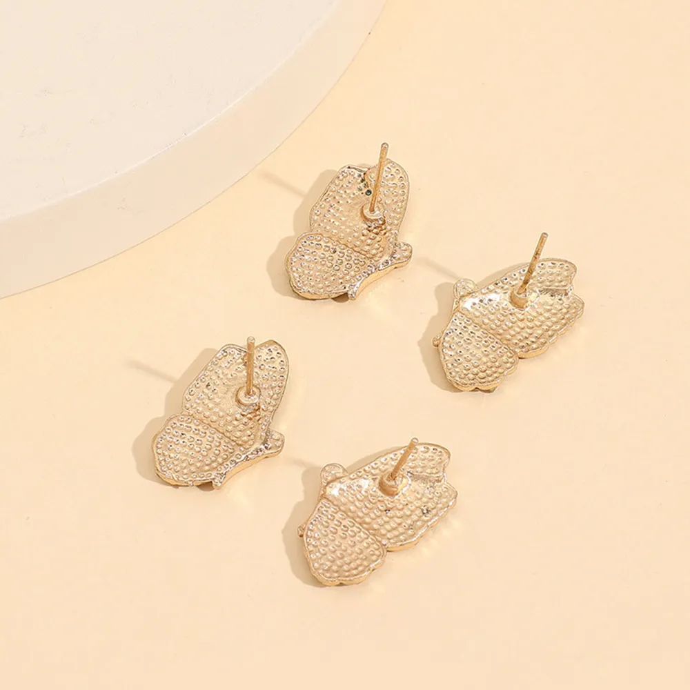 2 Piece Rhinestone Alloy Butterfly Stud Earrings, image 2