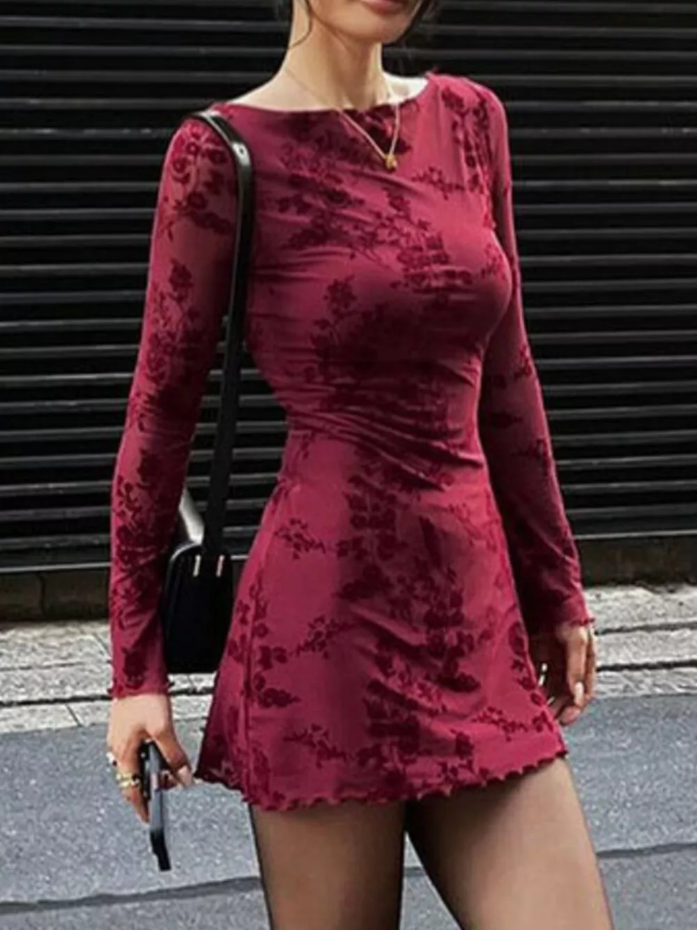 Long Sleeve Bodycon Mini Dress, image 5