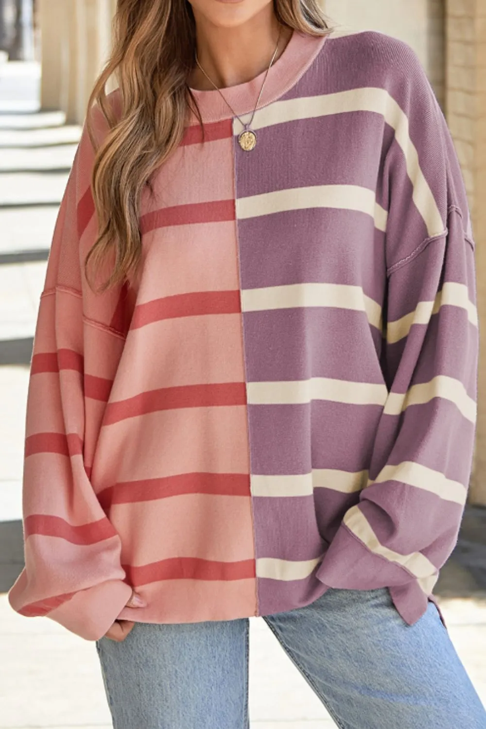 Contrast Striped Long Sleeve Sweatshirt, image 11