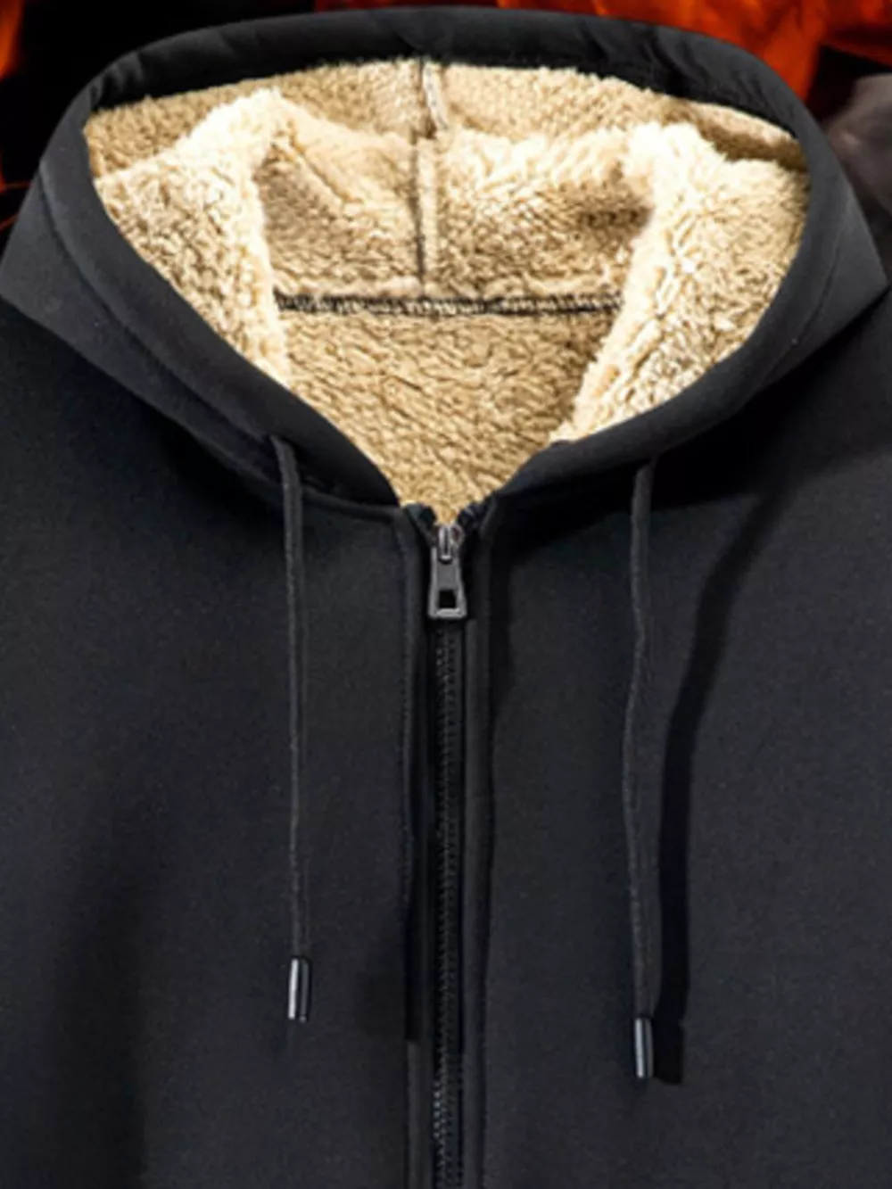 Men's Plus Size Fleece Lined Zip-Up Hoodie, image 2