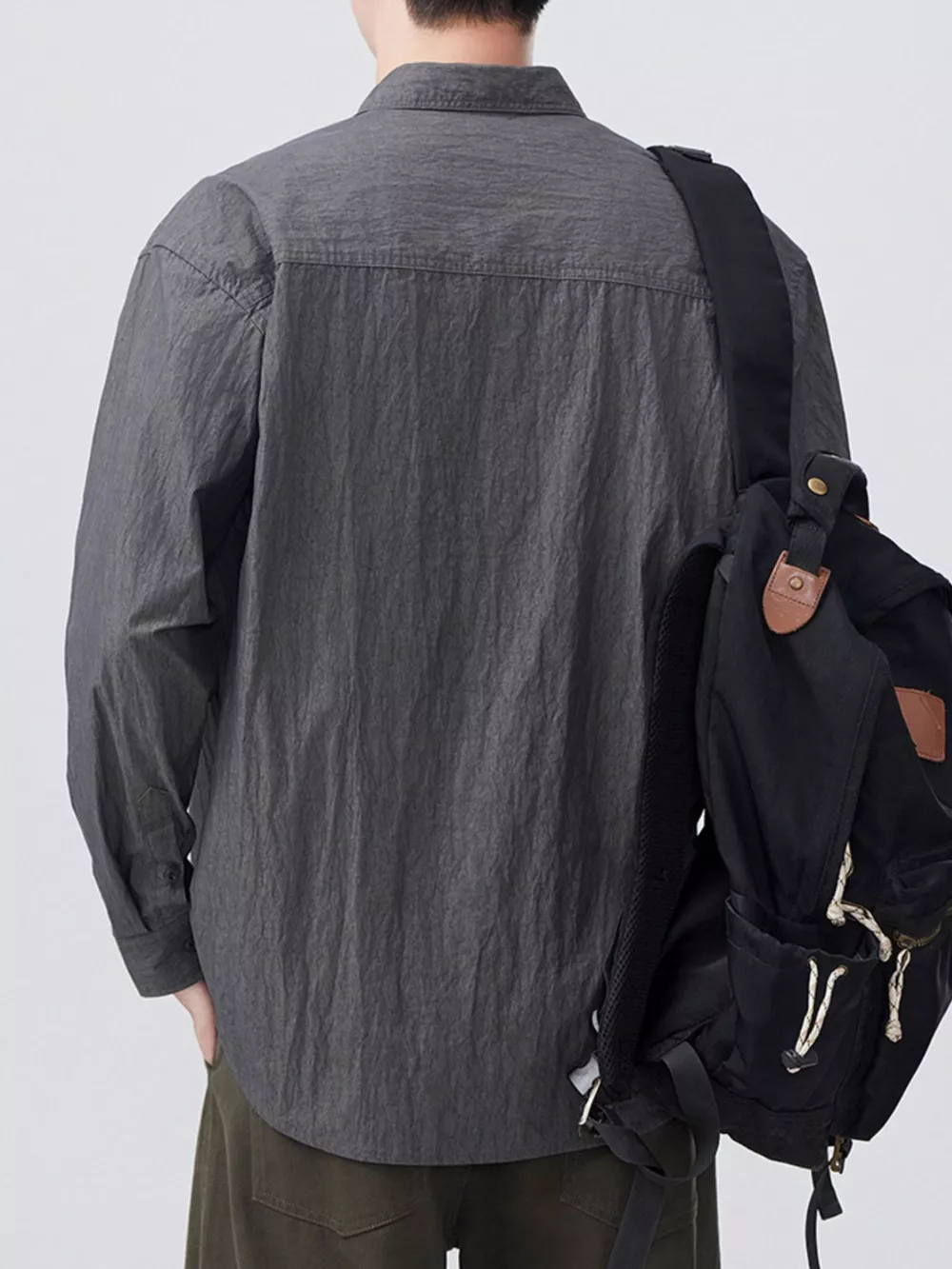 Men's Plus Size Button Up Long Sleeve Shirt, image 3