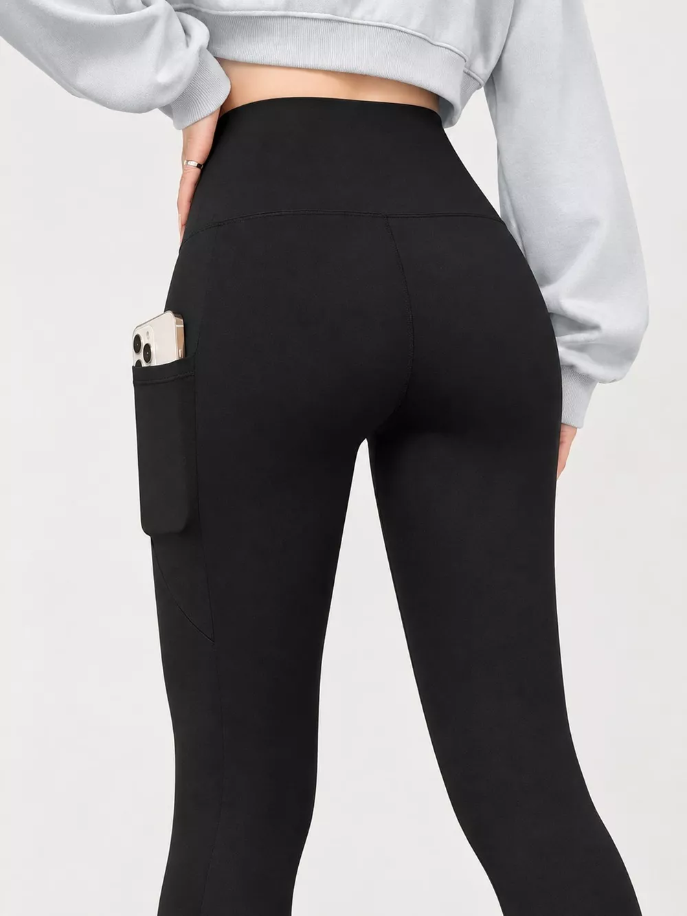 High-Waisted Tummy Control Active Leggings with Side Pockets, image 3