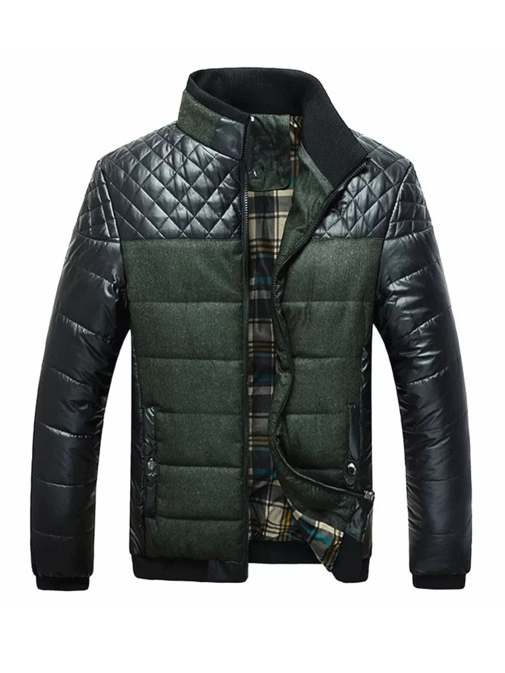 Men's Plus Size Zip Up Puffer Jacket, image 2