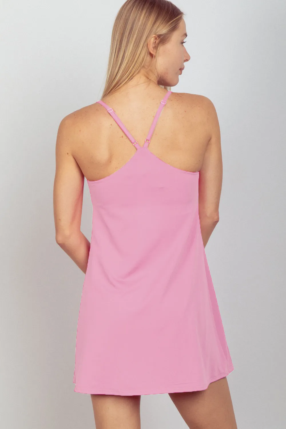 Sleeveless Active Tennis Dress with Unitard Liner, image 2