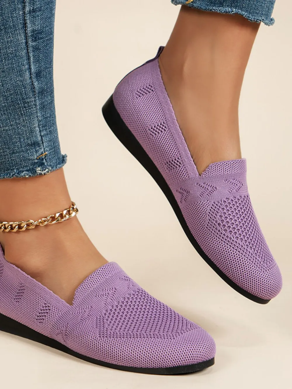Mesh Round Toe Flat Slip-Ons, image 7