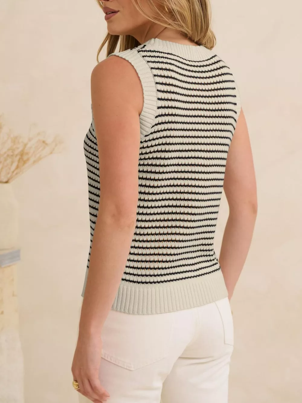 Striped Knit Sweater Vest, image 11