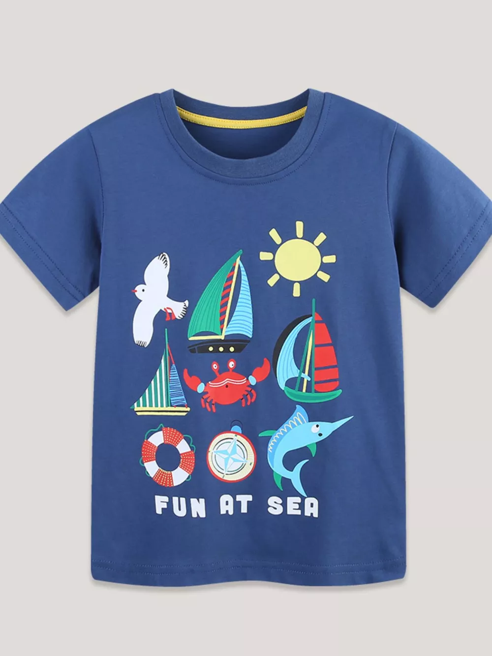 Children's Nautical Graphic Round Neck T-Shirt