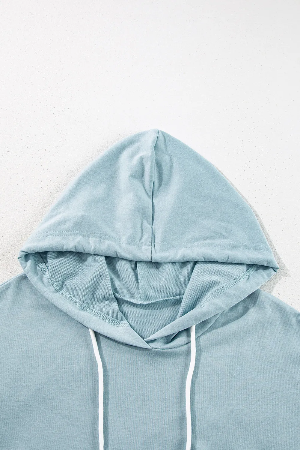 Drawstring Ruffled Dropped Shoulder Long Sleeve Hoodie, image 2