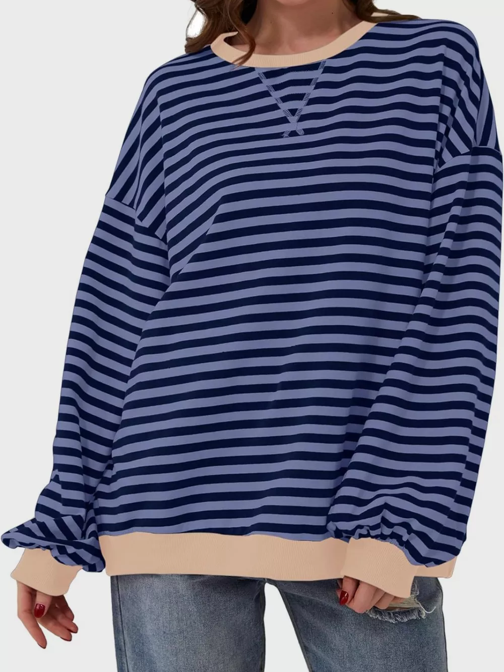 Contrast Striped Long Sleeve Sweatshirt, image 14