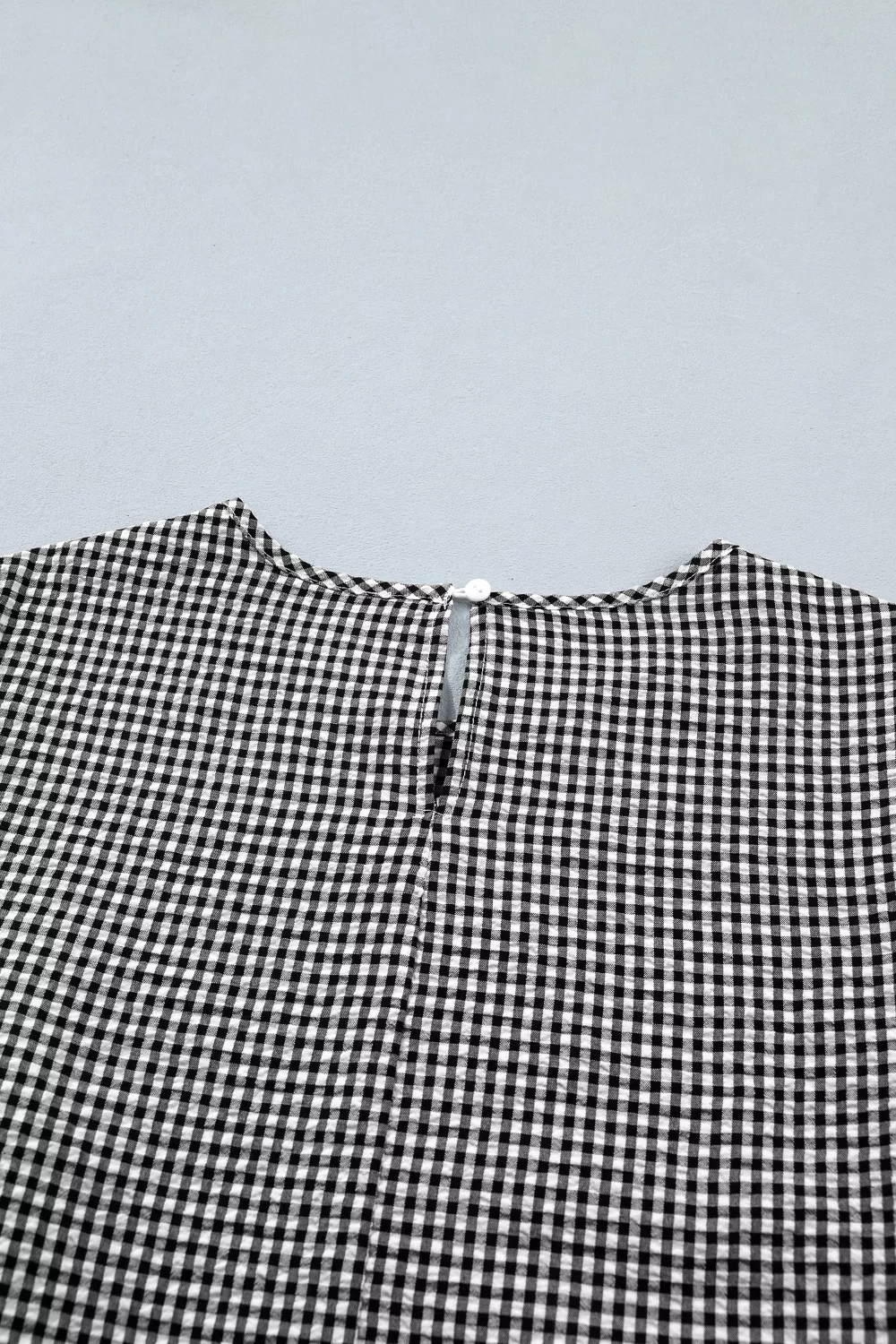 Gingham Bow Half Sleeve Blouse, image 12