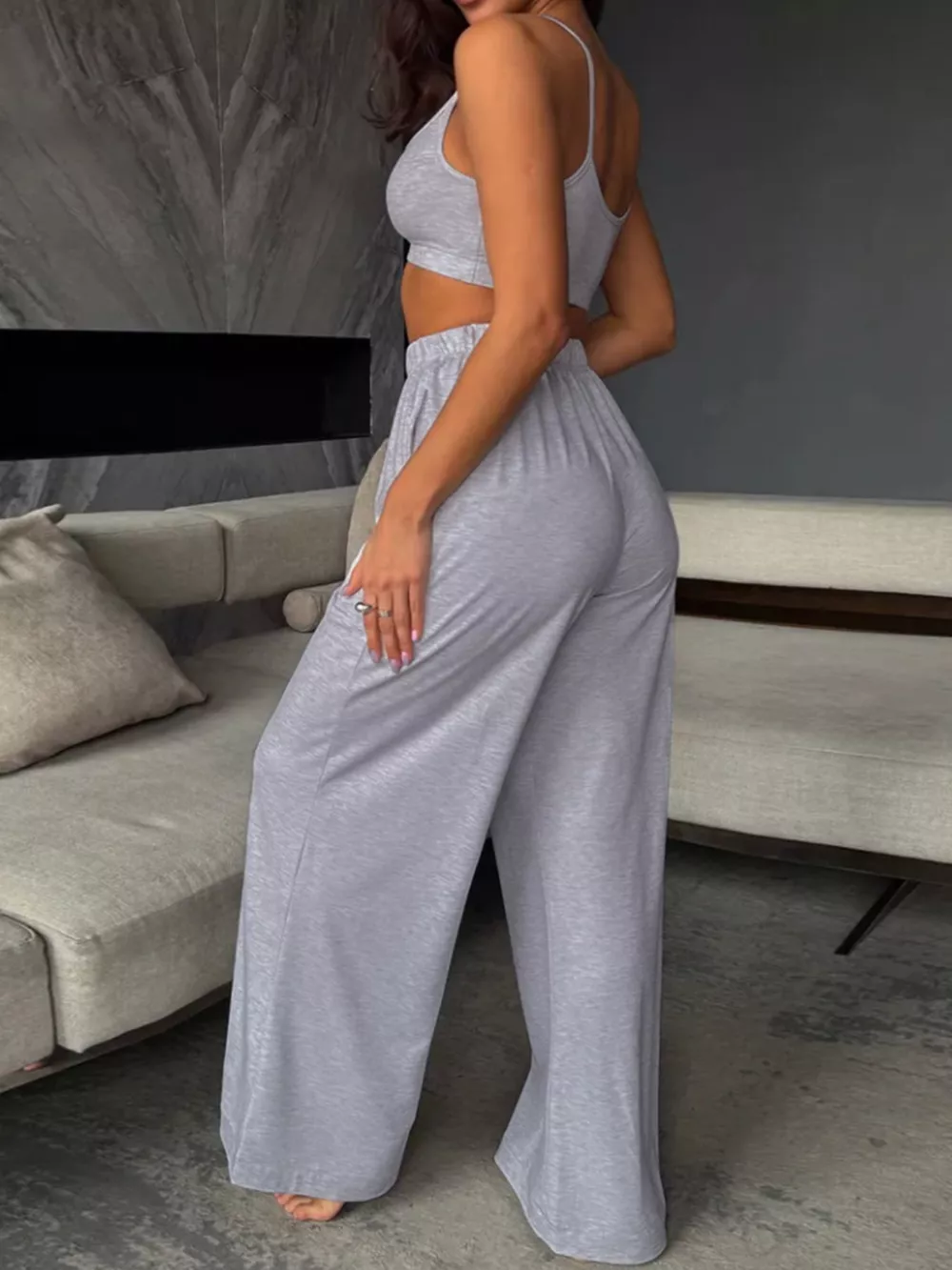 Scoop Neck Cami and Pants Set, image 5