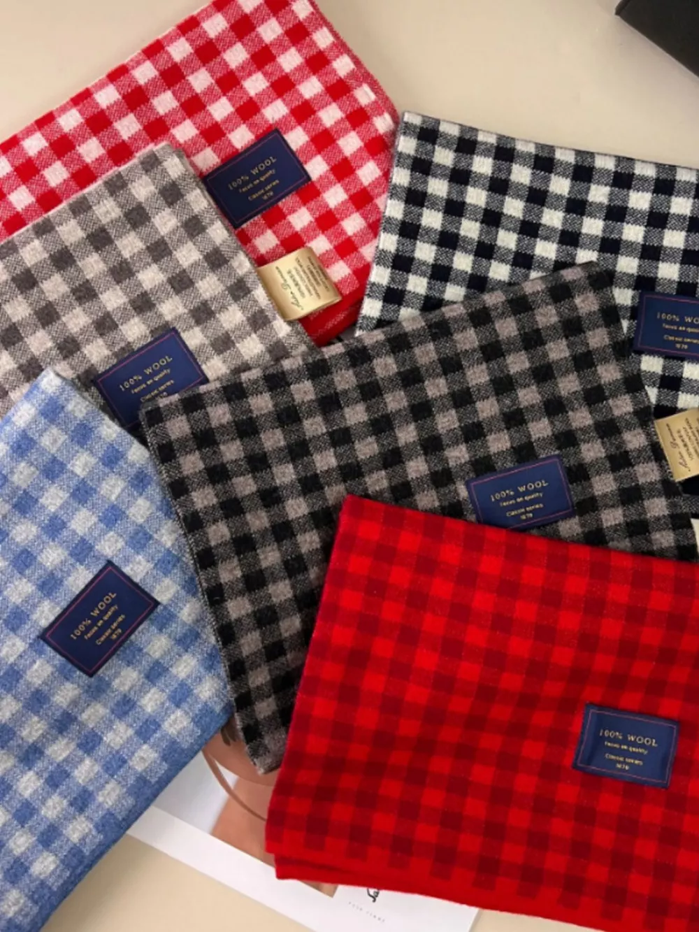 100% Wool Plaid Scarf, image 3
