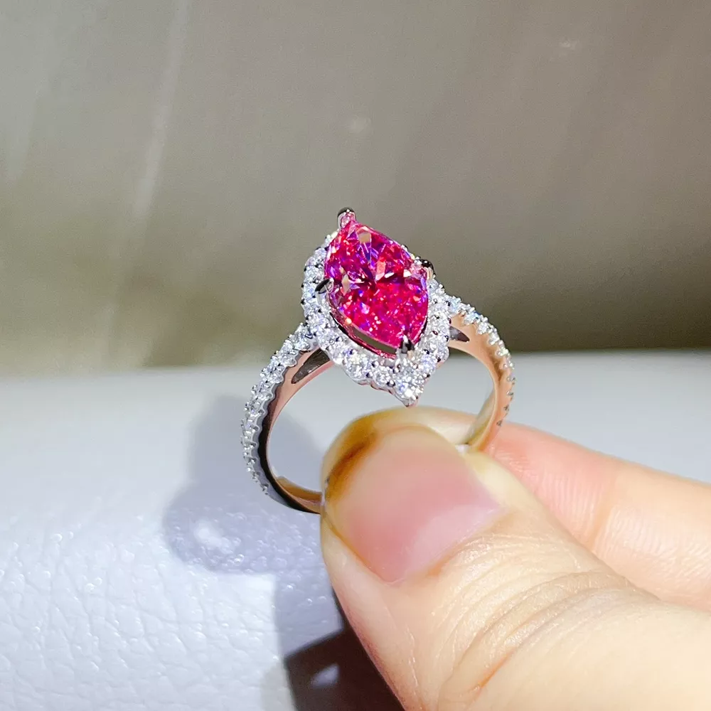 5 Carat 925 Sterling Silver Moissanite Ring, image 2