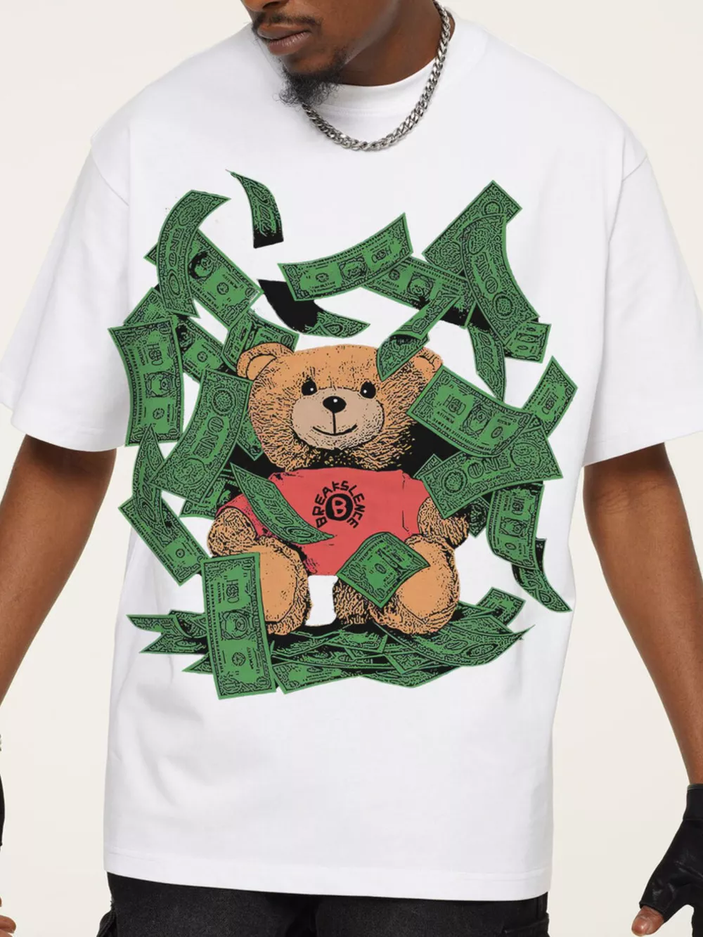 Men's Money Bear Graphic Short Sleeve T-Shirt, image 2