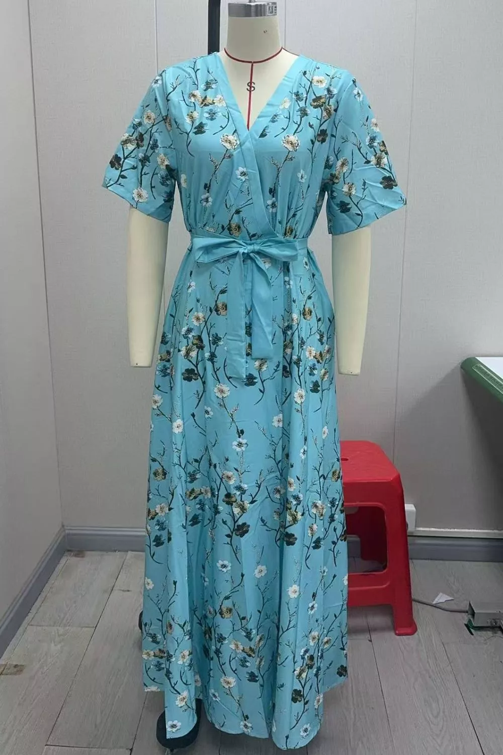 Floral Surplice Short Sleeve Dress, image 3