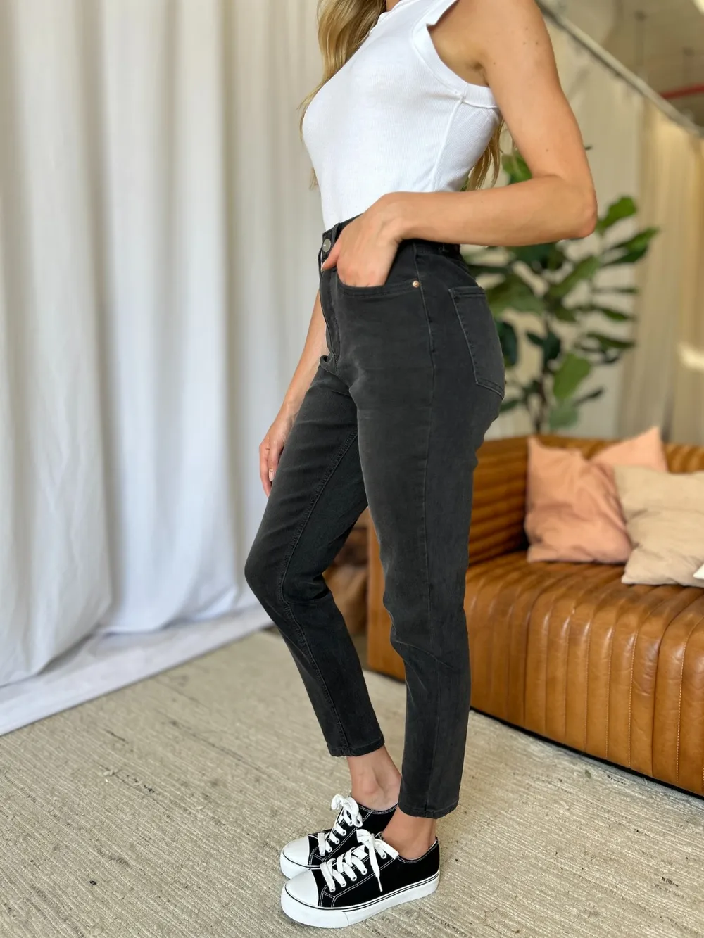 Full Size High Rise Tummy Control Skinny Jeans, image 12