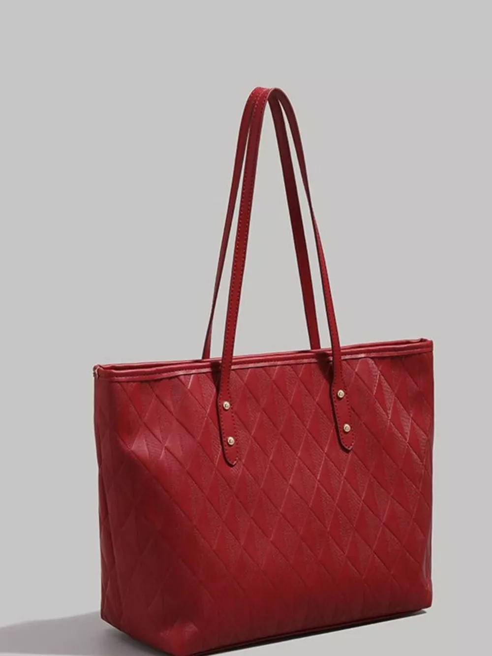 Textured Leather Tote Bag, image 3