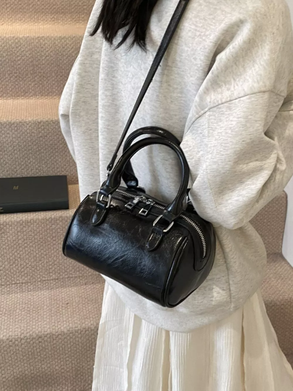 Cylinder Leather Shoulder Bag, image 5