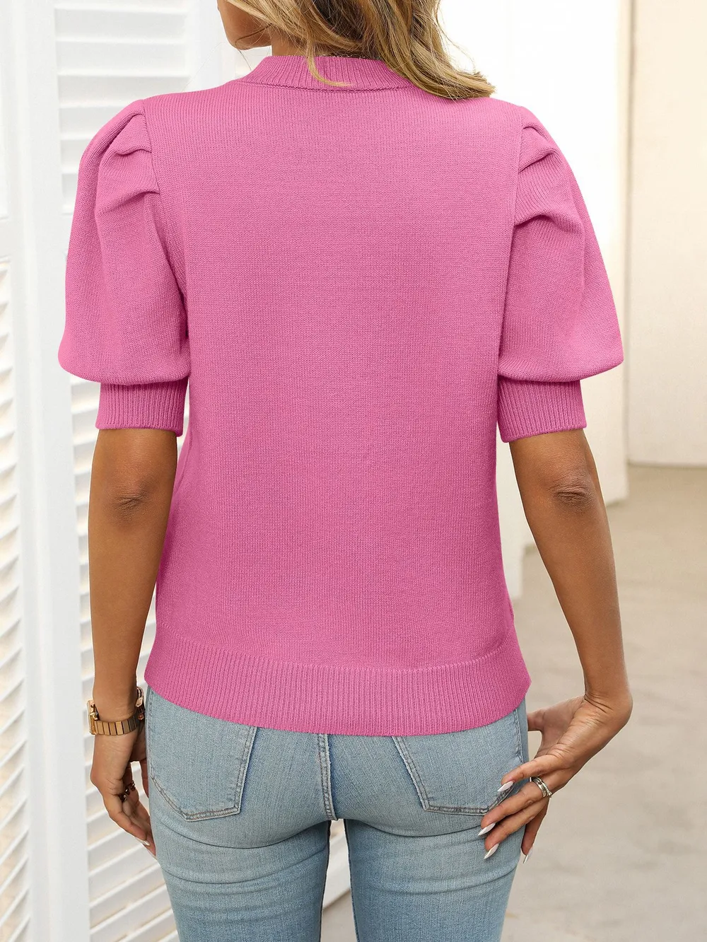 Mock Neck Puff Sleeve Sweater, image 16