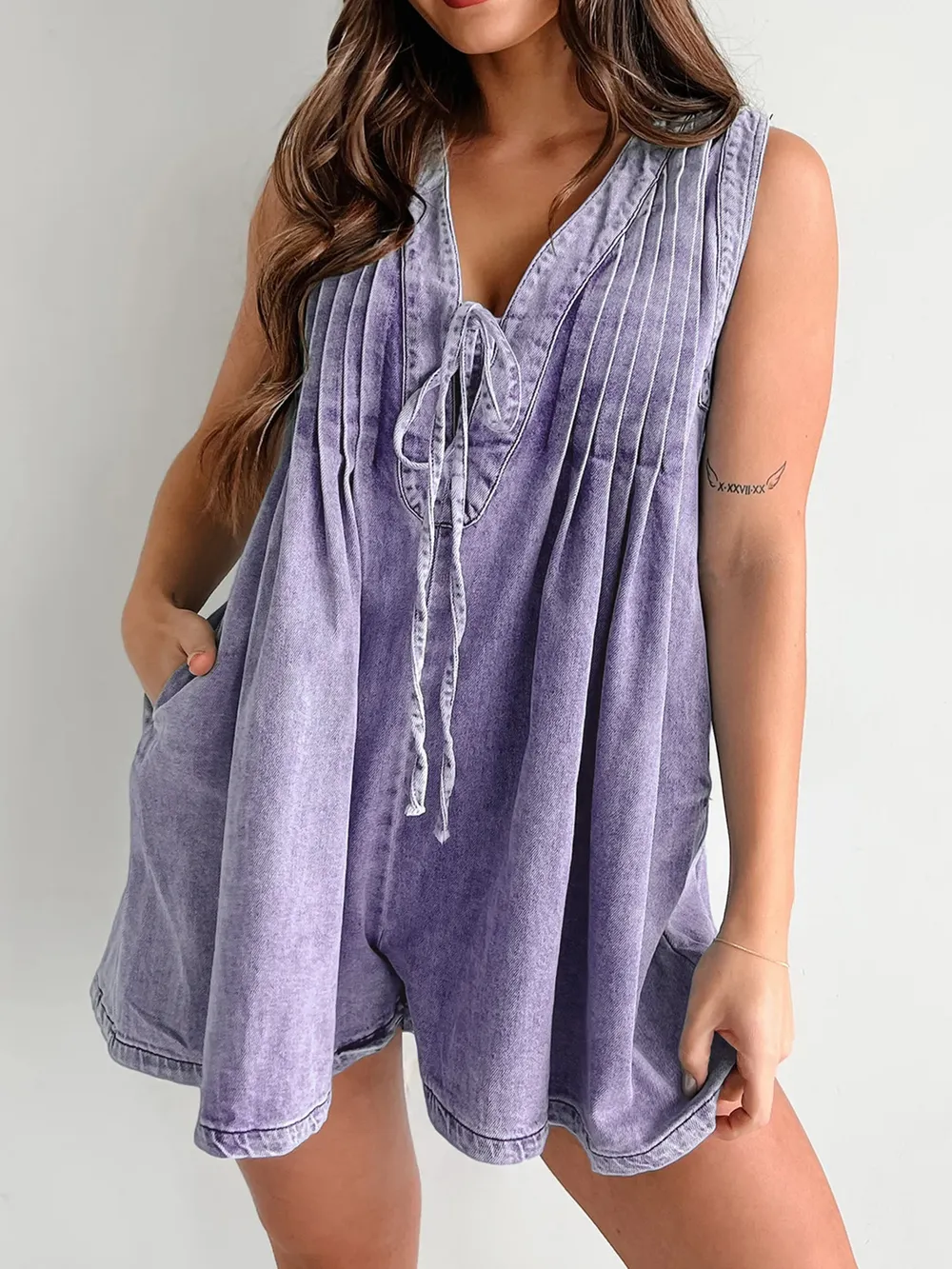 Tied Romper with Pockets, image 11