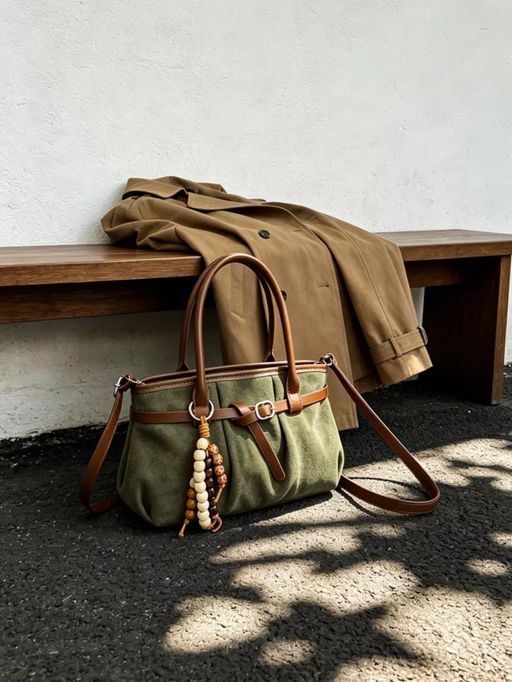 Vintage Ruched Crossbody Bag, image 3