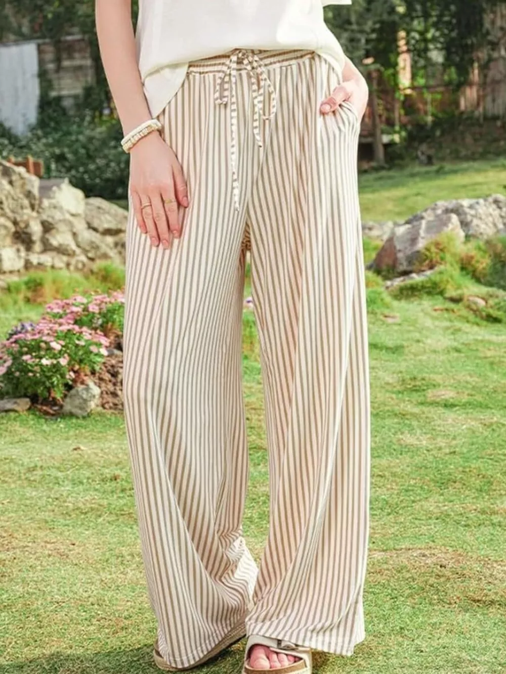 Striped Wide-Leg Pants, image 2