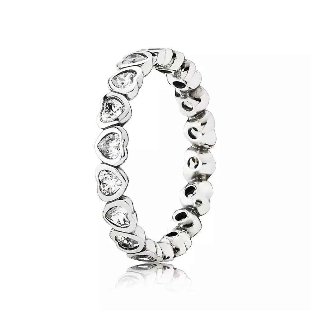 925 Sterling Silver Zircon Heart Ring, image 2