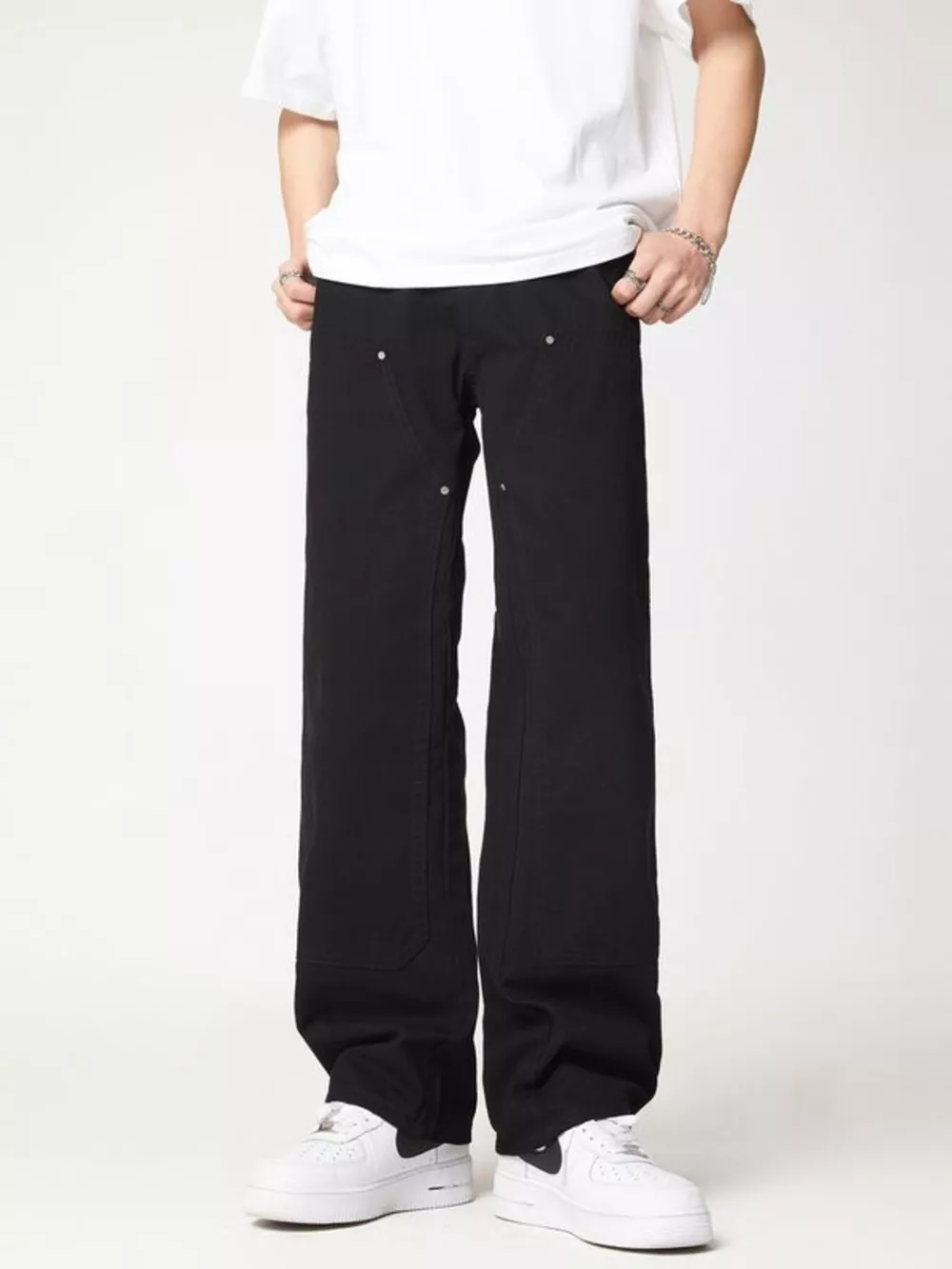 Men's Full Size Wash Wide Leg Jeans Plus Size, image 4