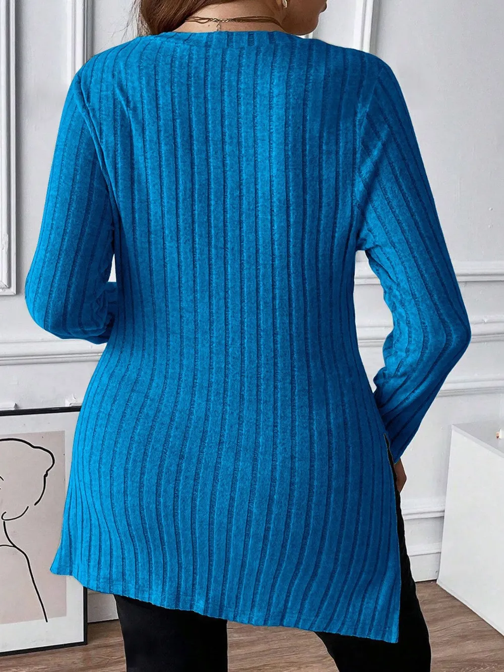 Plus Size Square Neck Long Sleeve Top, image 5