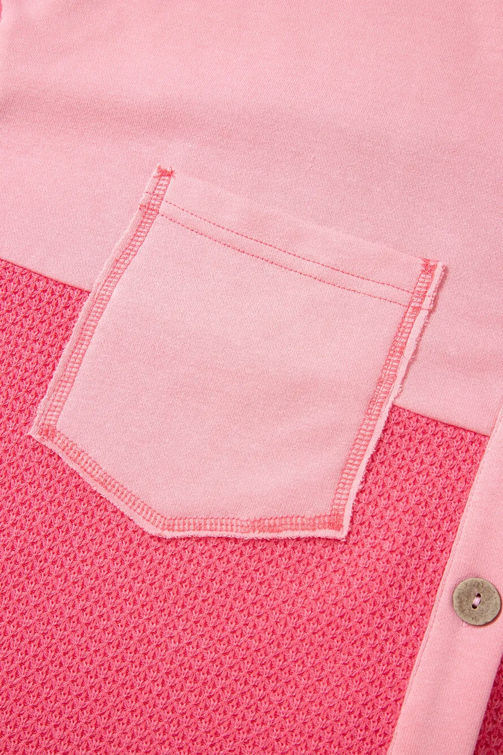 Two Tone Button Up Drop Shoulder Shacket, image 5