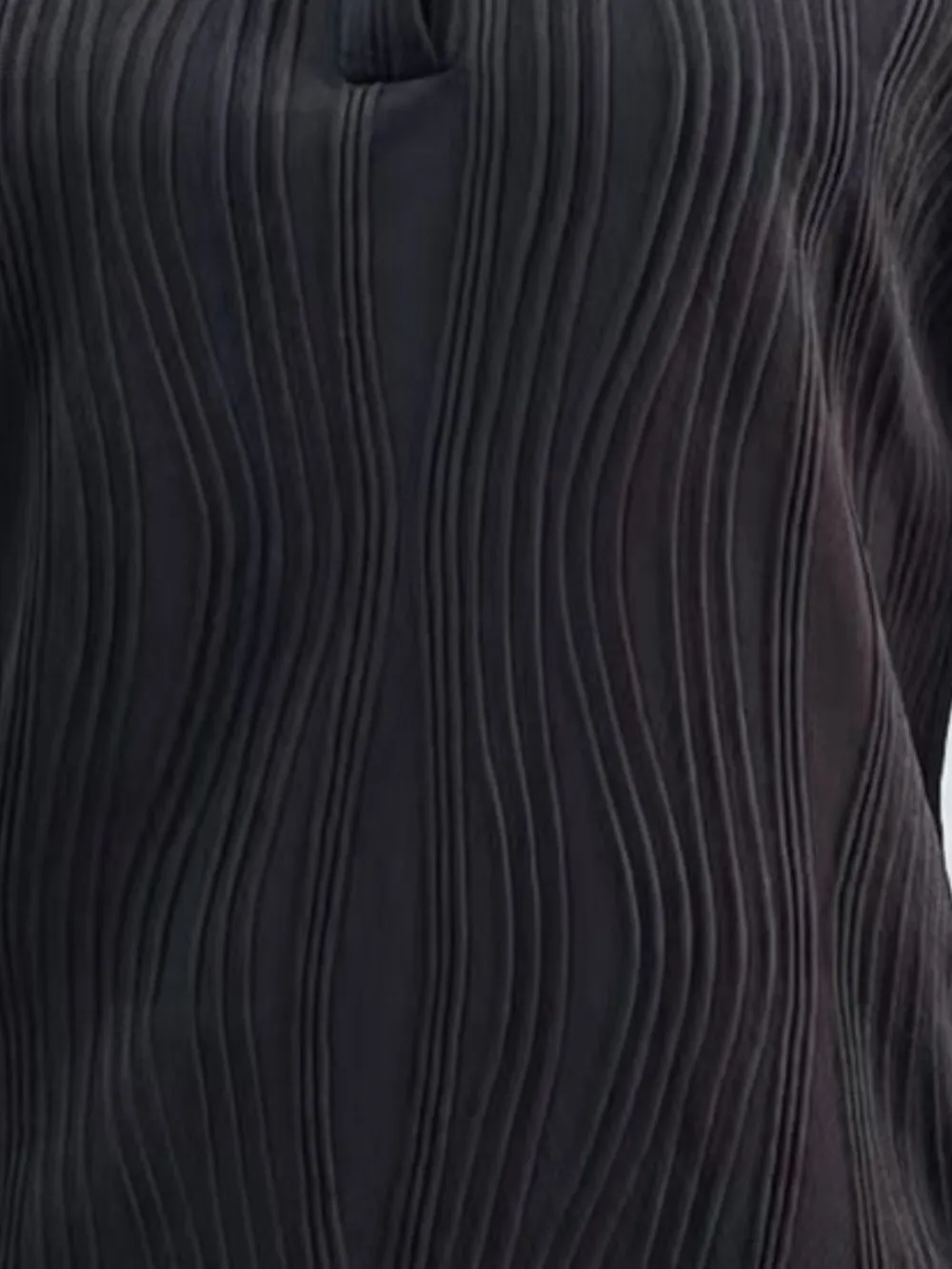Texture Collared Neck Long Sleeve Blouse, image 18