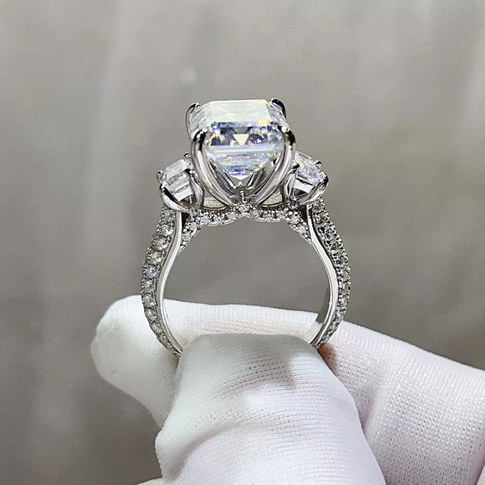 5 Carat 925 Sterling Silver Moissanite Ring, image 3