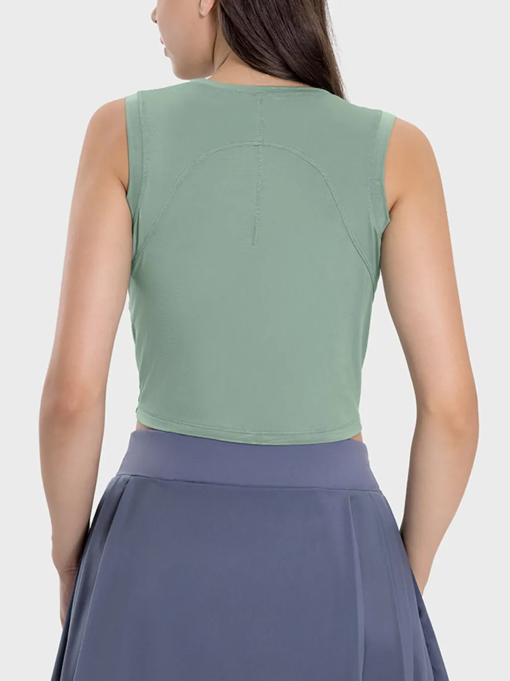 Drawstring Ruched Wide Strap Active Tank, image 7
