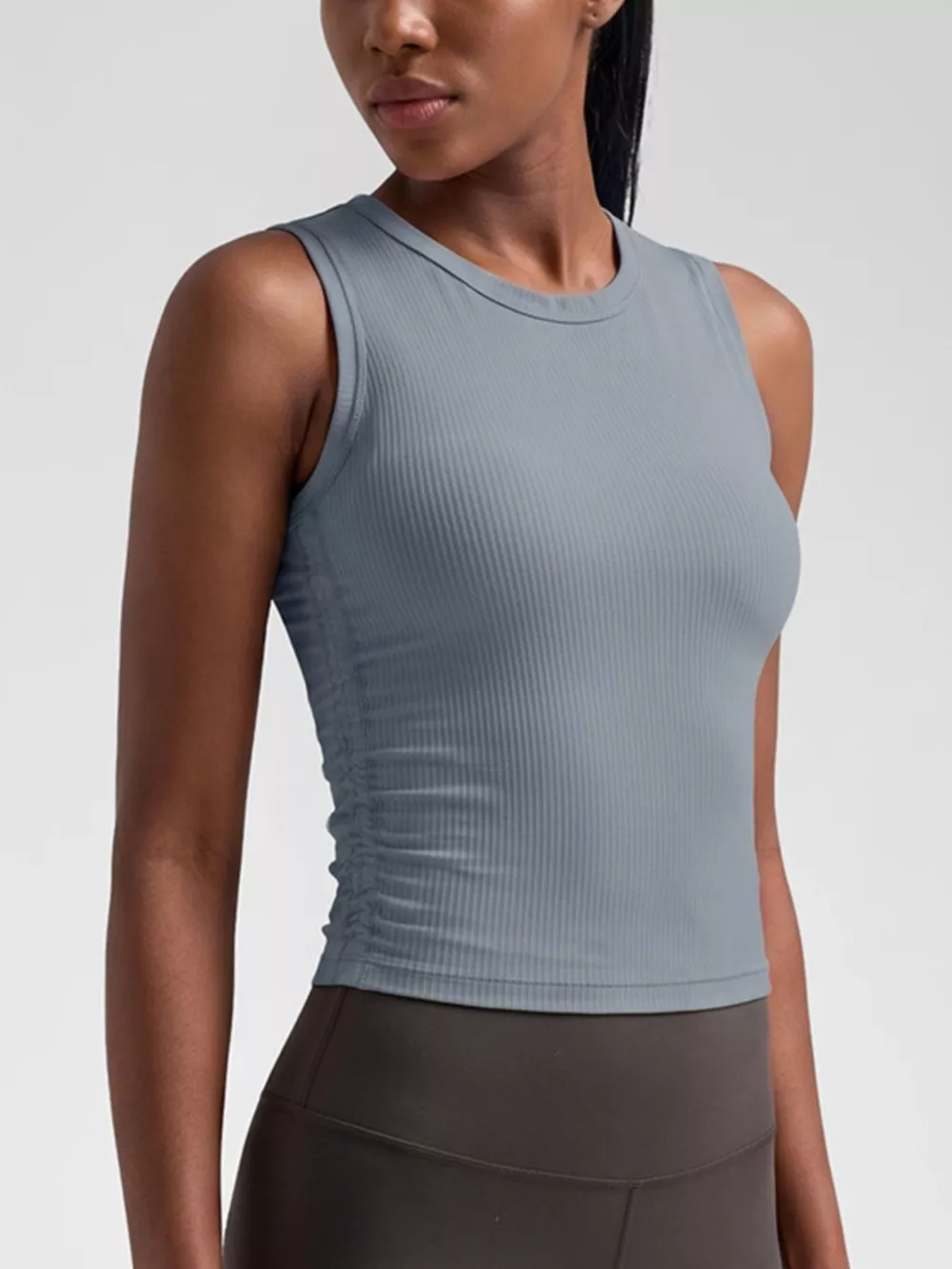 Ribbed Ruched Active Tank, image 4