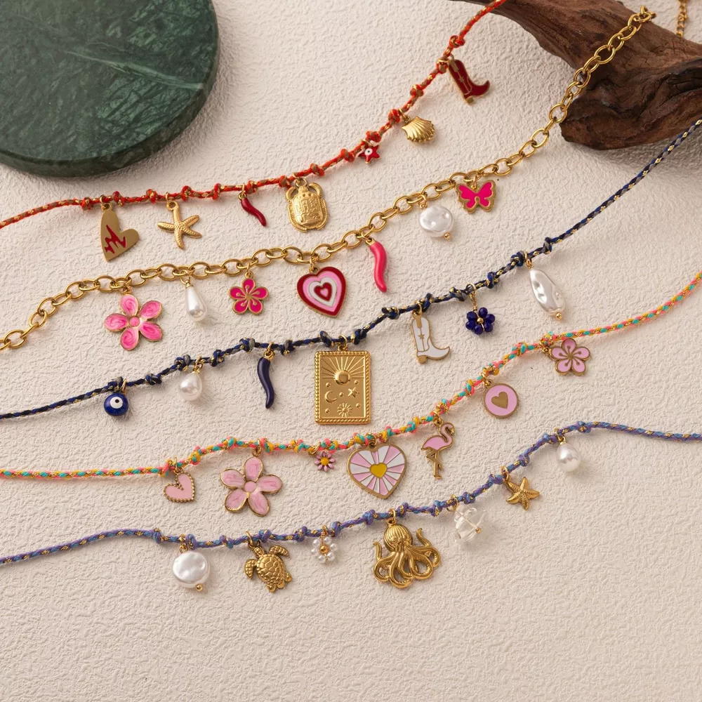 18K Gold-Plated Stainless Steel Charm Necklace, image 2