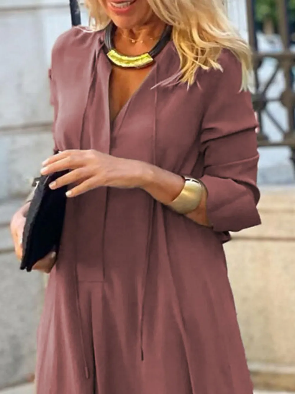 Full Size Solid Color Maxi Shirt Dress Plus Size, image 7
