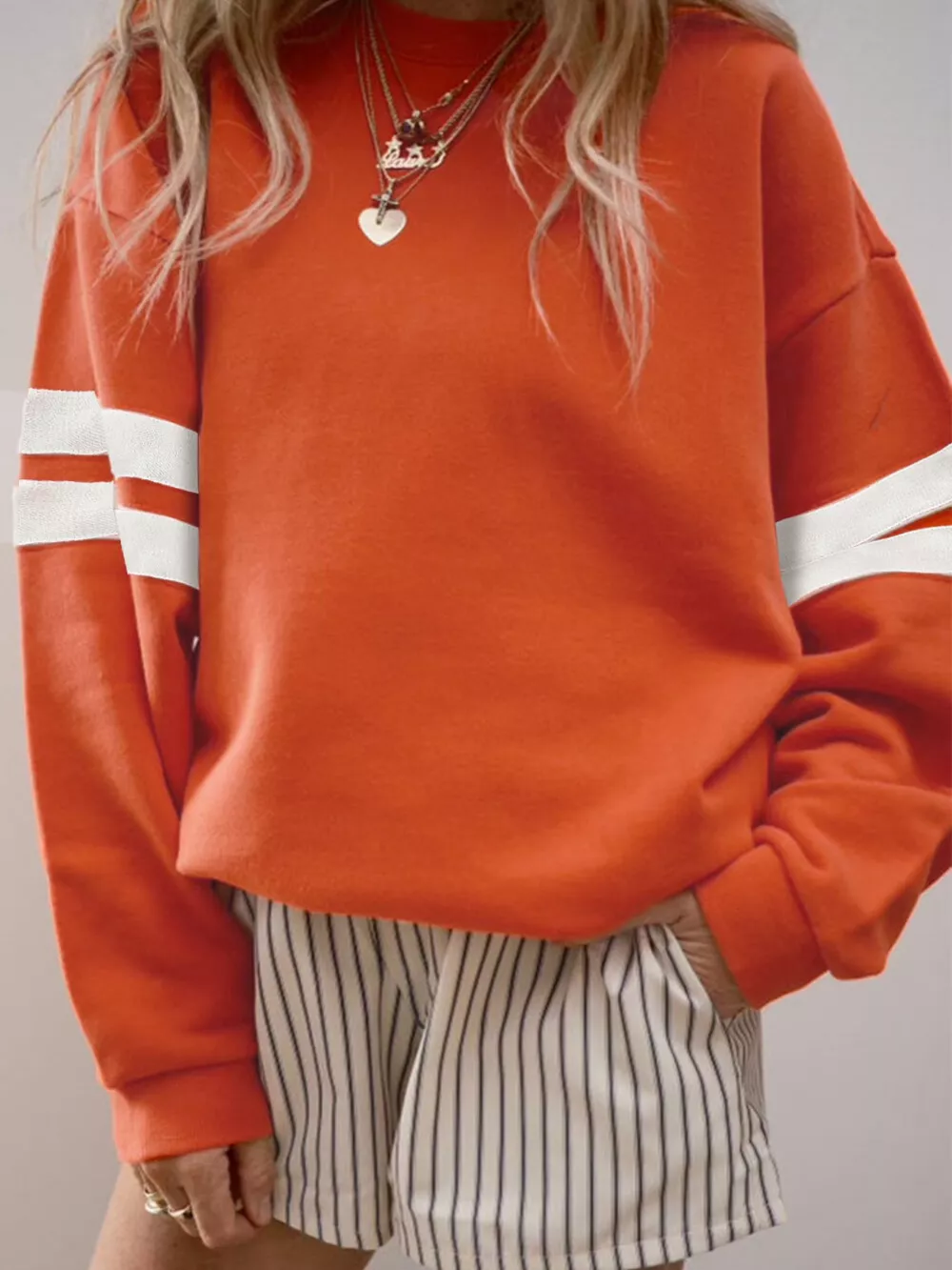 Striped Dropped Shoulder Sweatshirt, image 10
