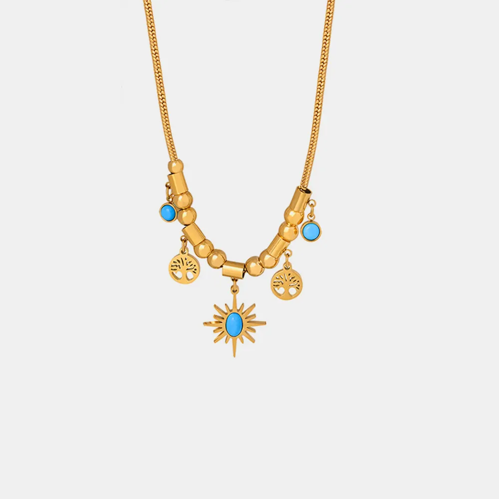 Gold-Plated Titanium Steel Charm Necklace, image 5