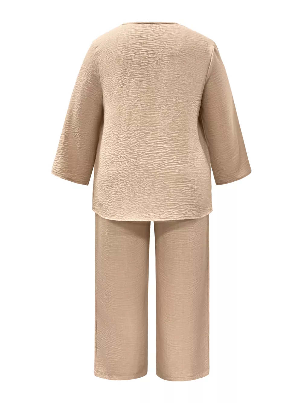 Plus Size V-Neck Long Sleeve Top and Pants Set, image 8