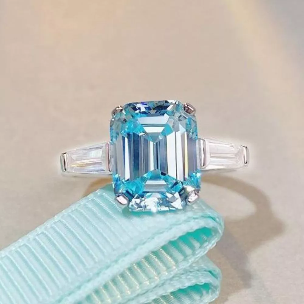 925 Sterling Silver Zircon Geometric Ring