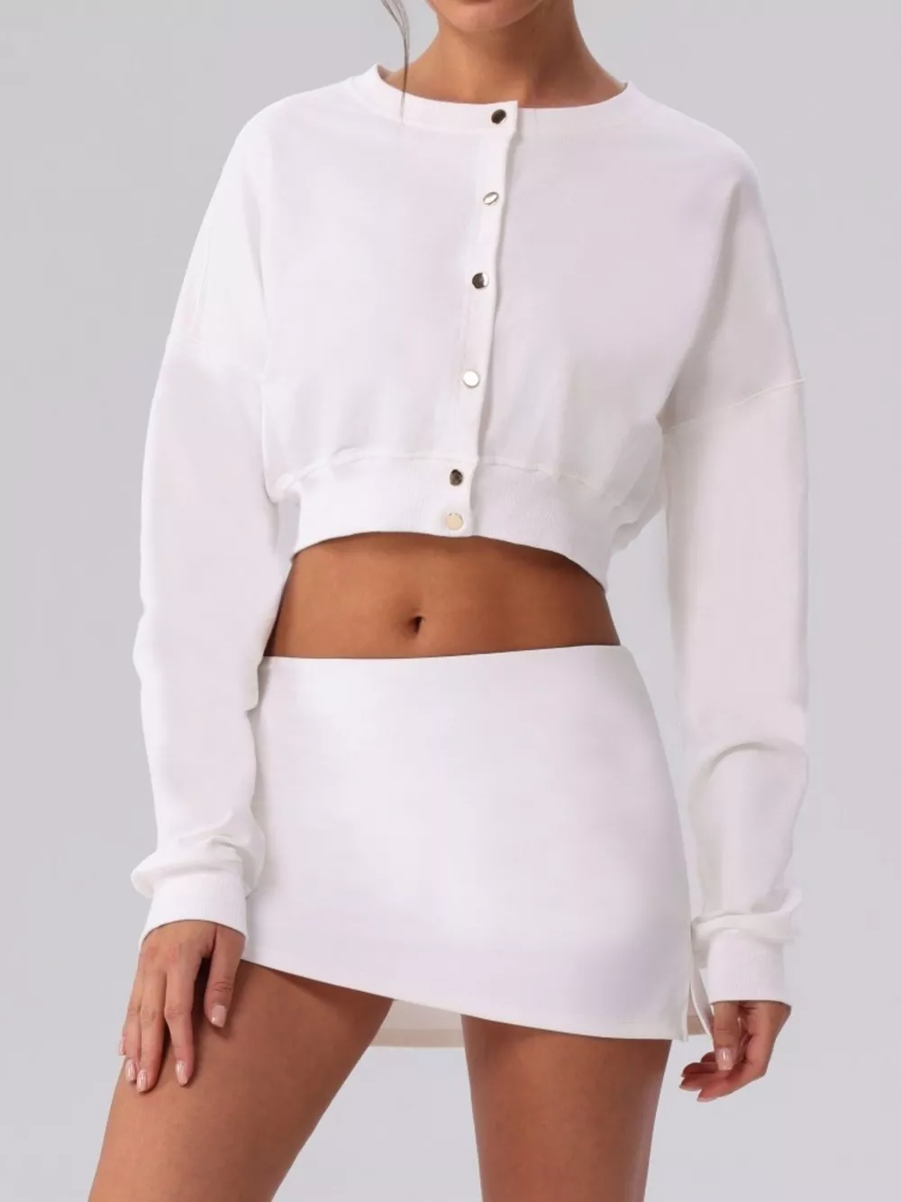 Cropped Button-Down Active Cardigan, image 14
