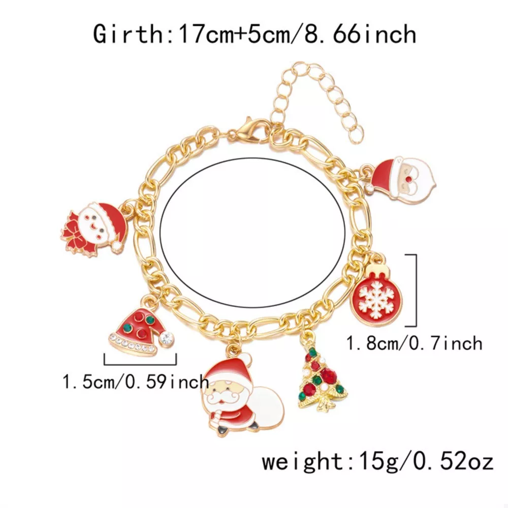 Christmas 18K Gold-Plated Charm Bracelet, image 6