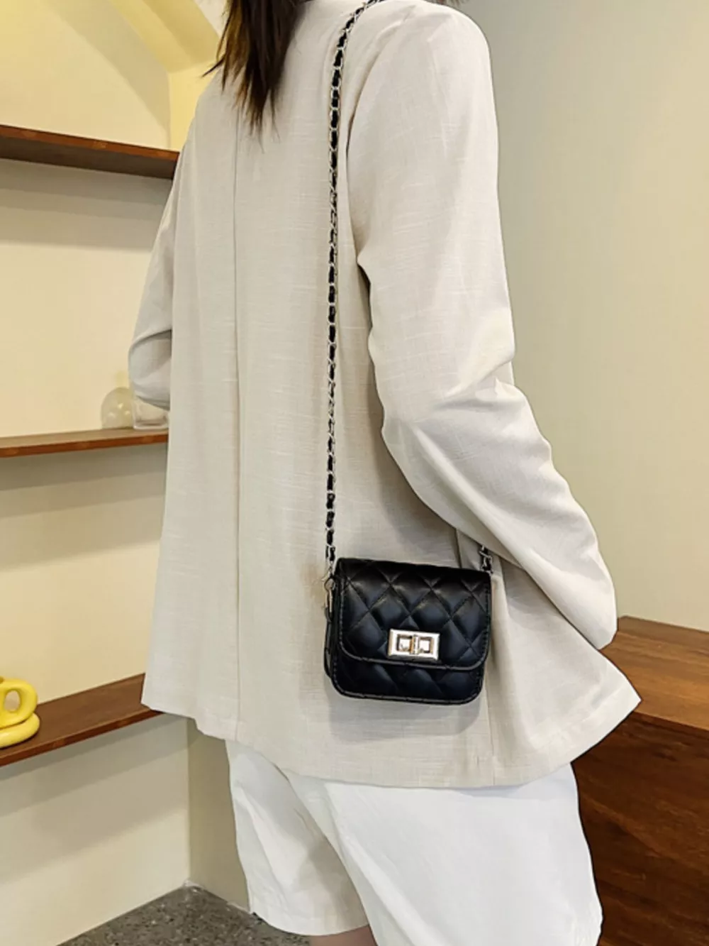 Quilted Chain Strap Crossbody Bag, image 4