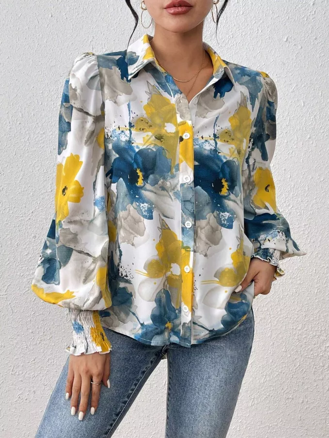 Floral Print Long Sleeve Shirt, image 8