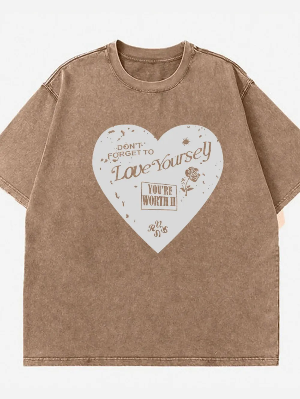 Heart Round Neck Short Sleeve T-Shirt, image 10