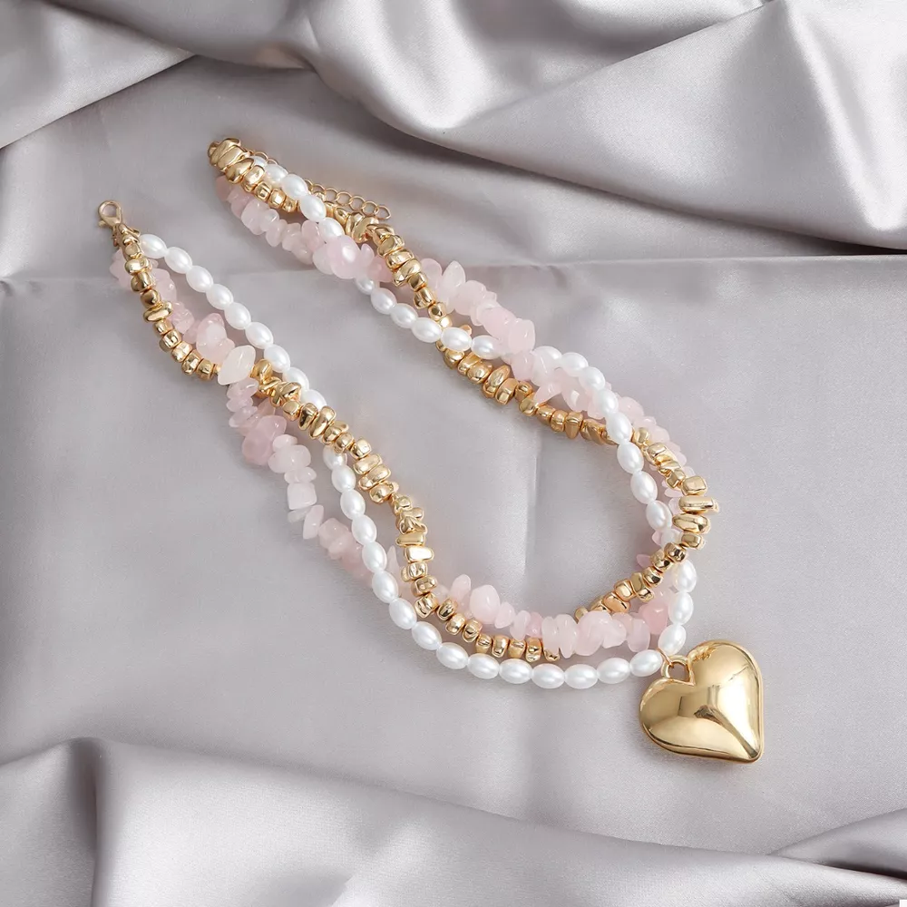 Three-Layered Heart Pendant Necklace, image 8