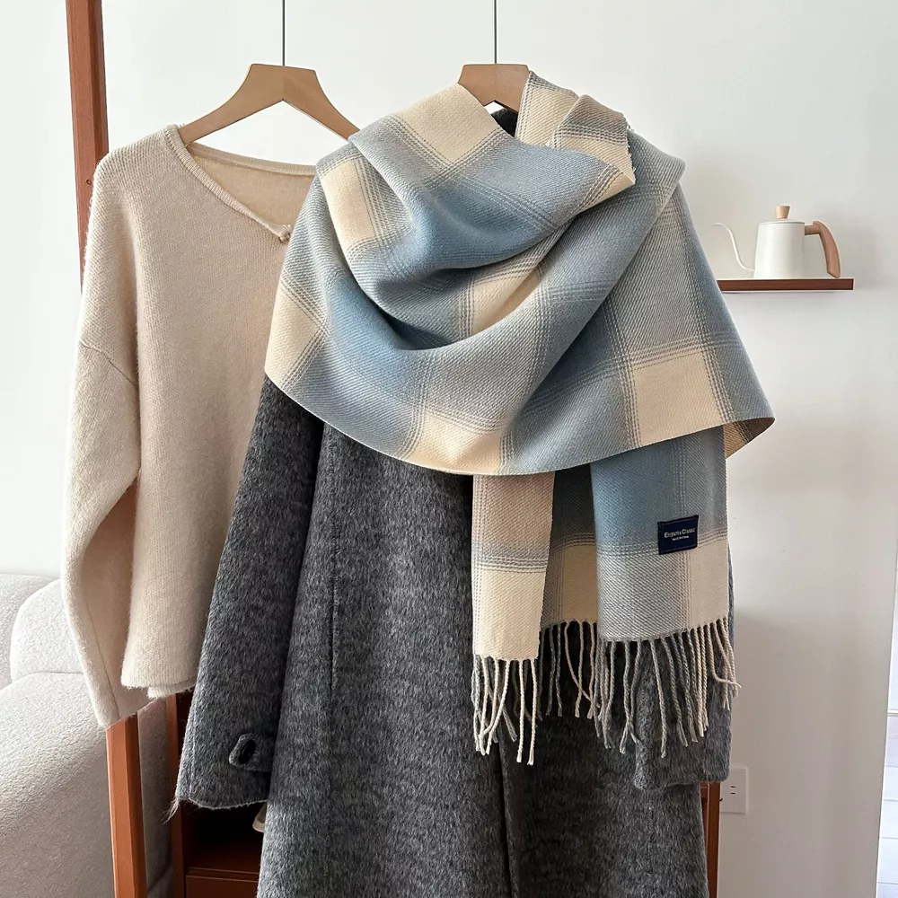 Plaid Fringe Scarf, image 2