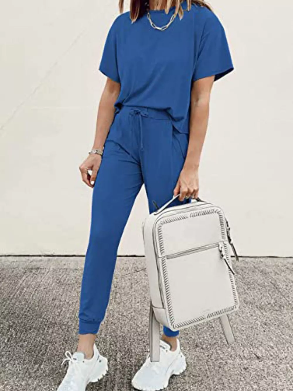 Full Size Round Neck Top and Drawstring Pants Set Plus Size, image 14