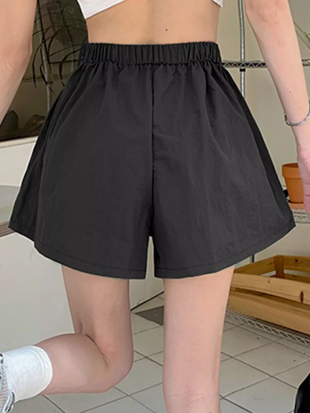 High Waist Cargo Shorts with Pockets, image 8